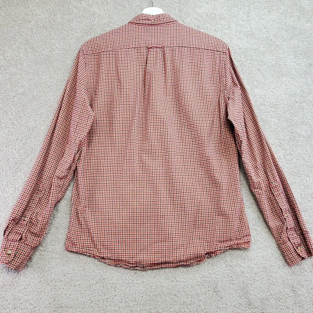 J Crew Slim Fit Button Down Shirt Mens Medium Gingham‎ Plaid Red Blue Preppy